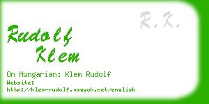 rudolf klem business card